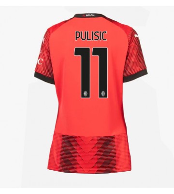 AC Milan Christian Pulisic #11 Primera Equipación Mujer 2023-24 Manga Corta